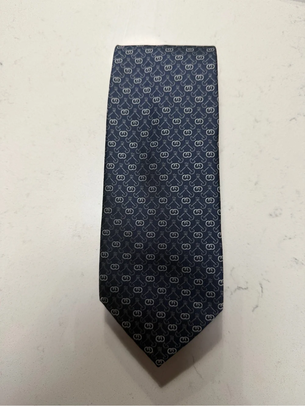 Gucci Blue Micro-Pattern Silk Tie